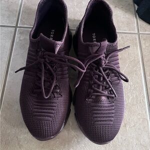 Torrid Stretch Knit Lace-Up Sneakers | Purple Plum | Wide Width